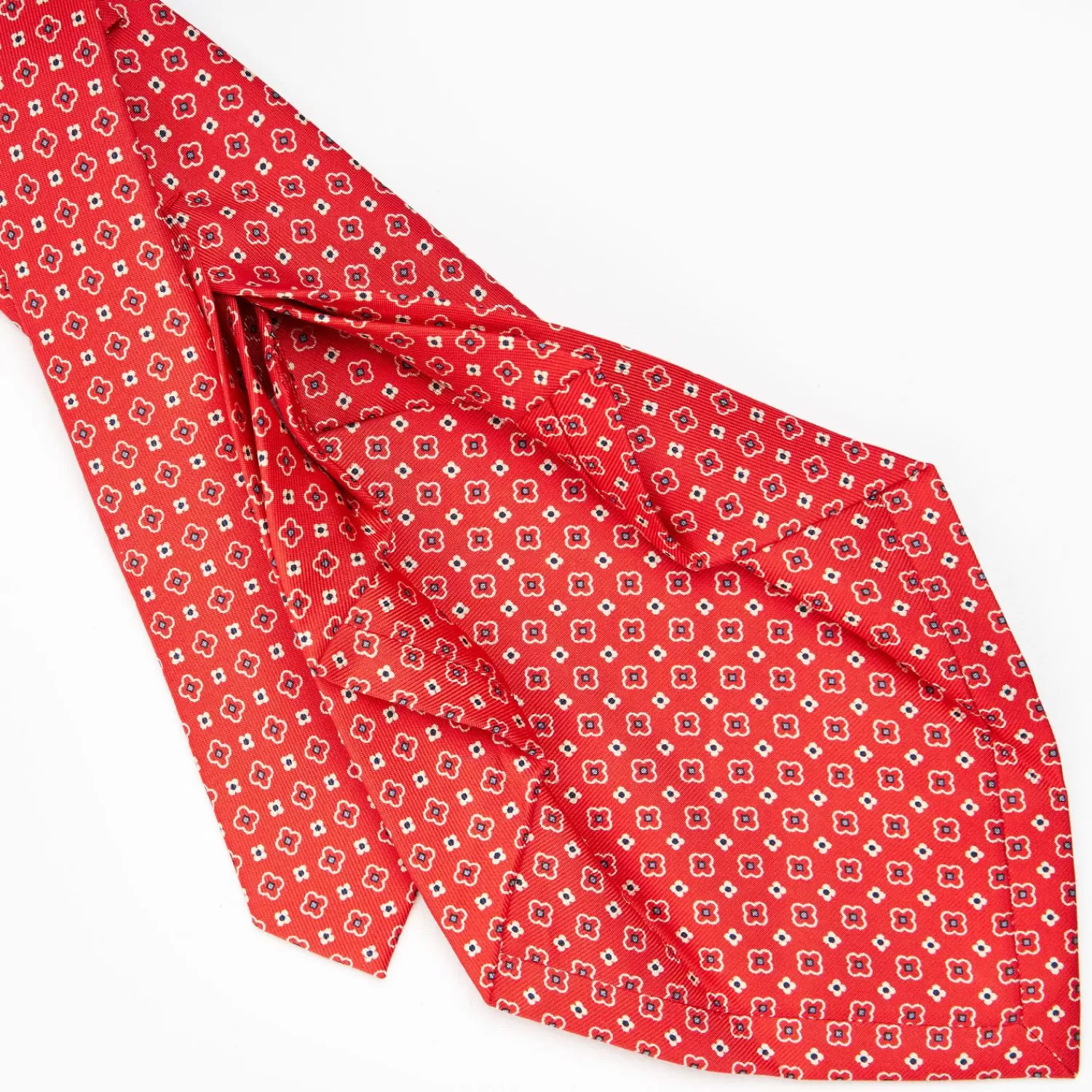 Red 7 Fold Sartorial Silk Tie - Small Flower Pattern>E.Marinella Cheap