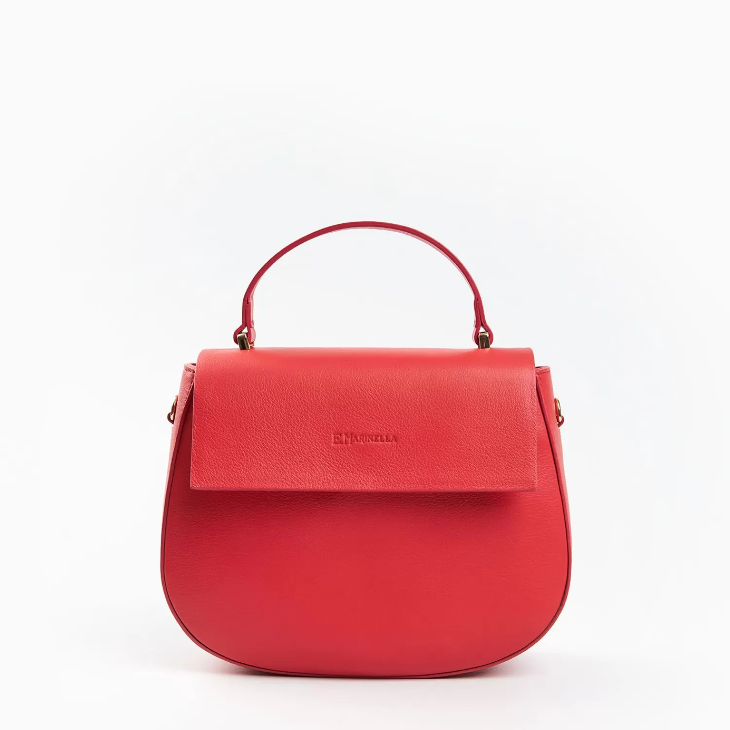 Red Smooth Leather Cleo Bag>E.Marinella New