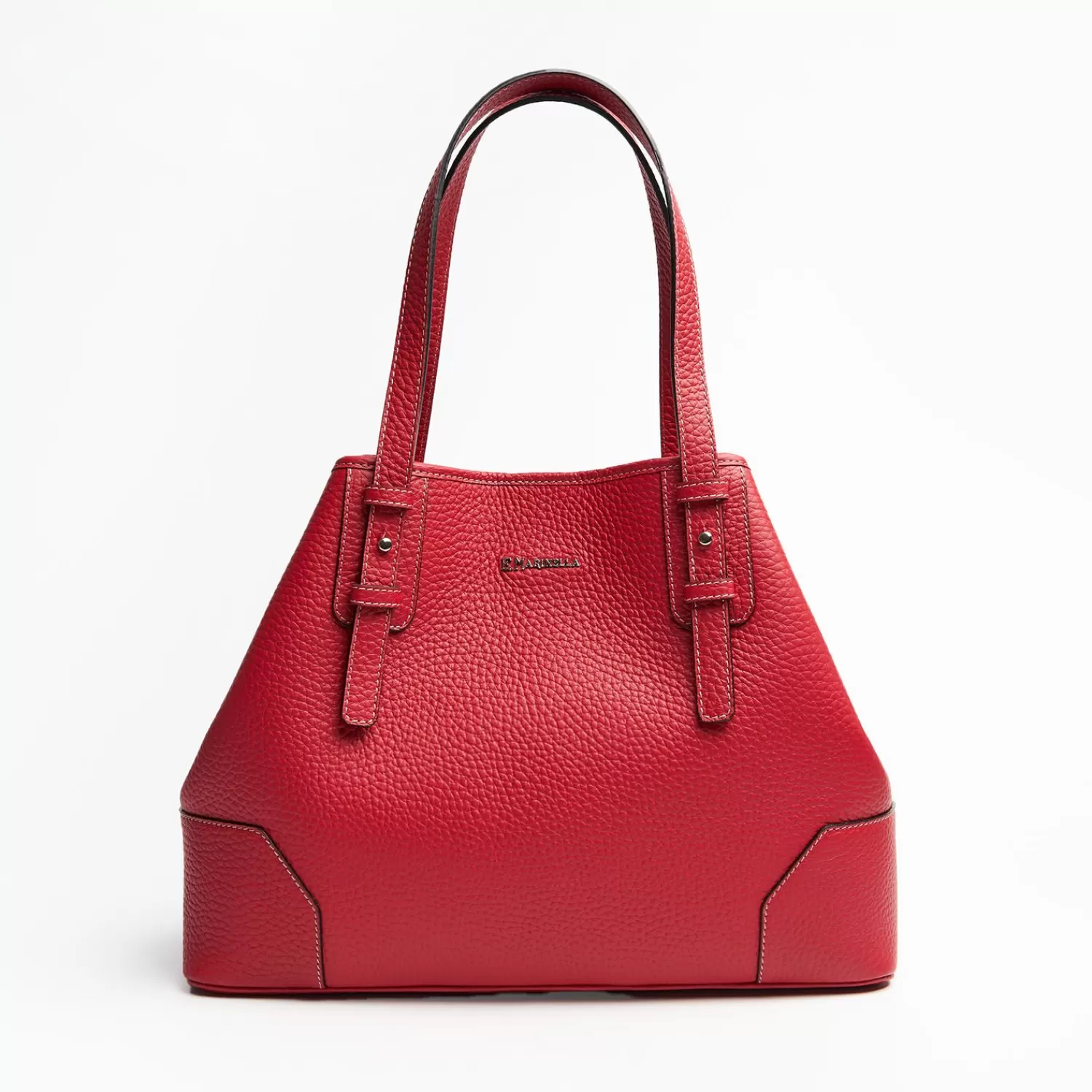 Red Textured Leather Tote Bag>E.Marinella Sale