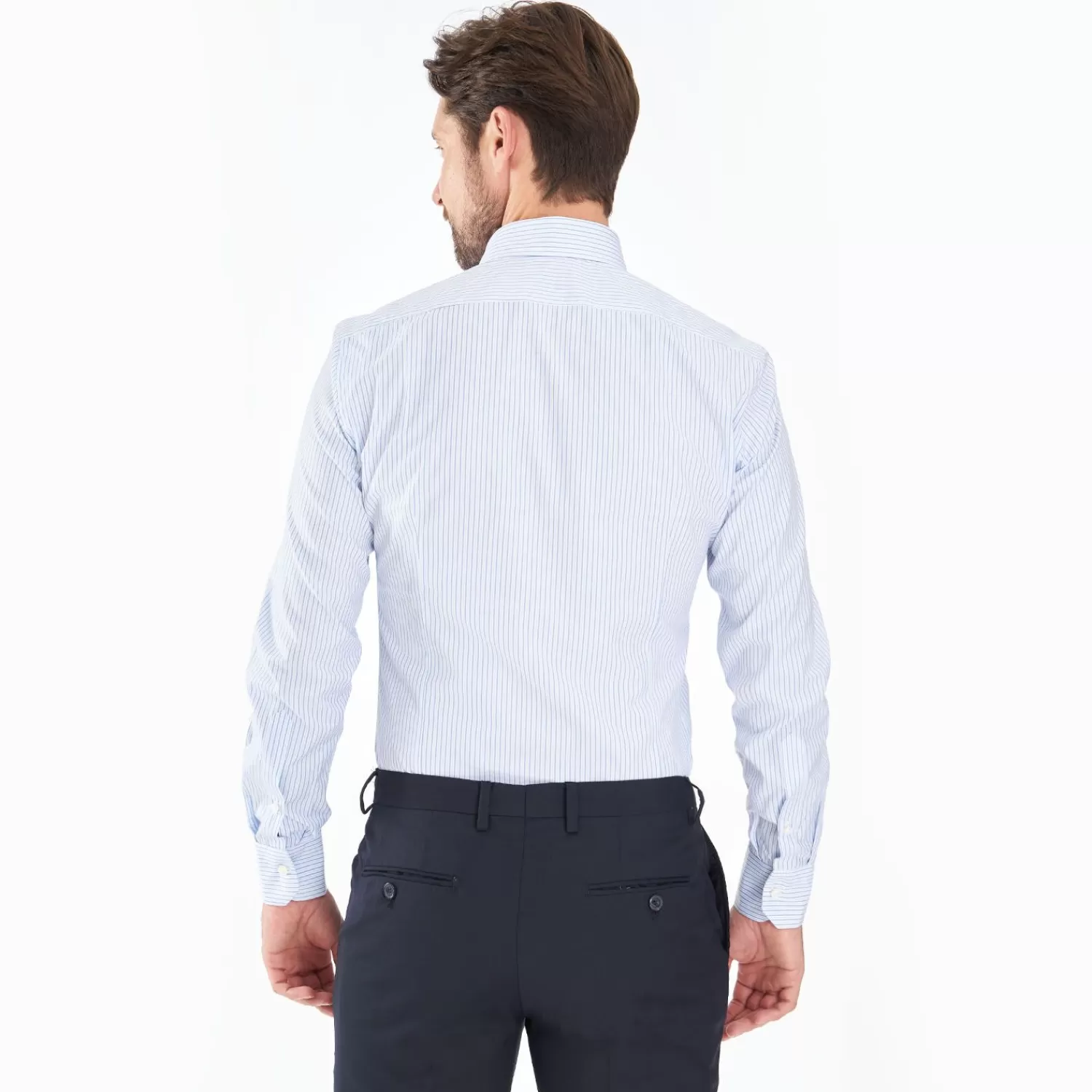 Slim Double Line Cotton Classic Shirt>E.Marinella Sale