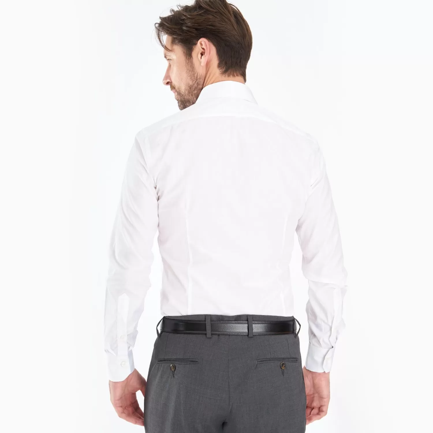 Slim White Cotton Classic Shirt>E.Marinella Online