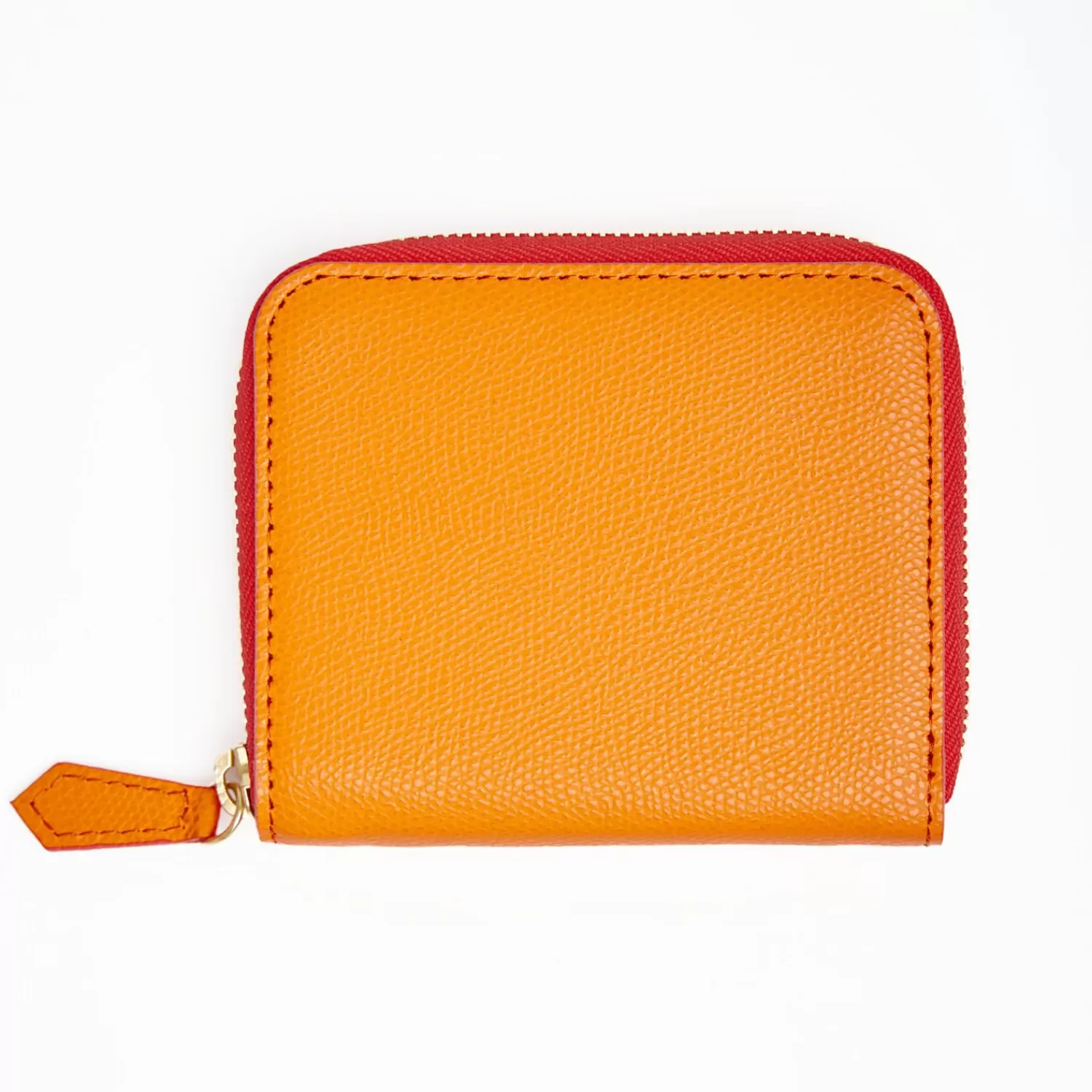 Small Orange Hammered Leather Wallet>E.Marinella Online