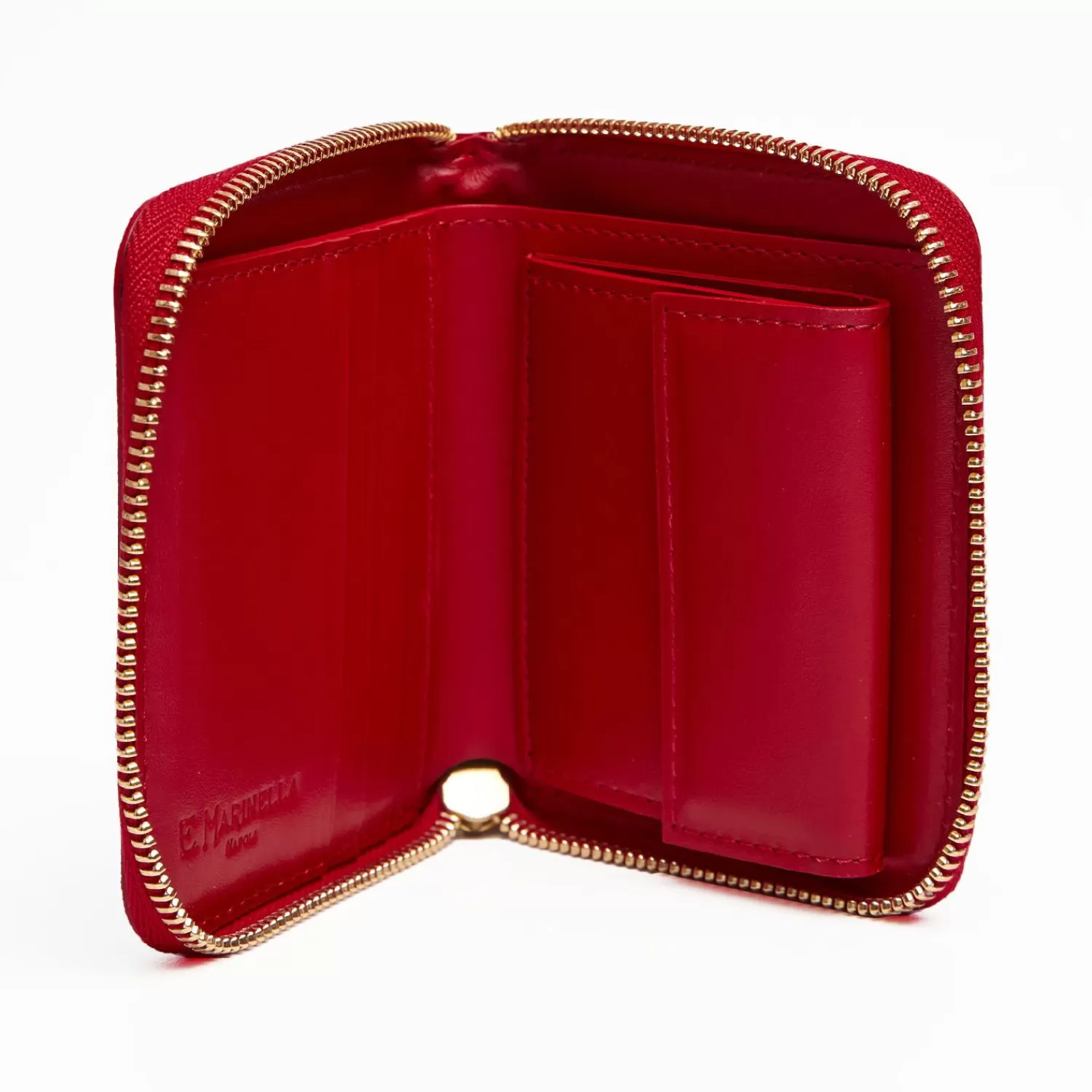 Small Red Hammered Leather Wallet>E.Marinella Best