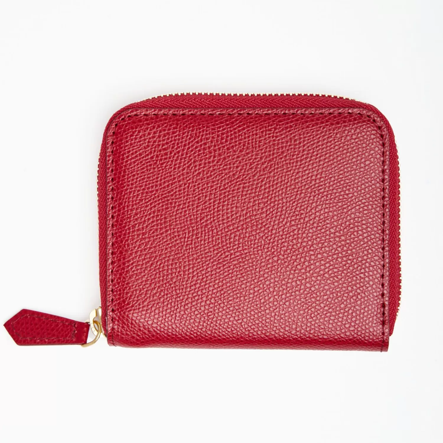 Small Ruby Red Hammered Leather Wallet>E.Marinella Fashion