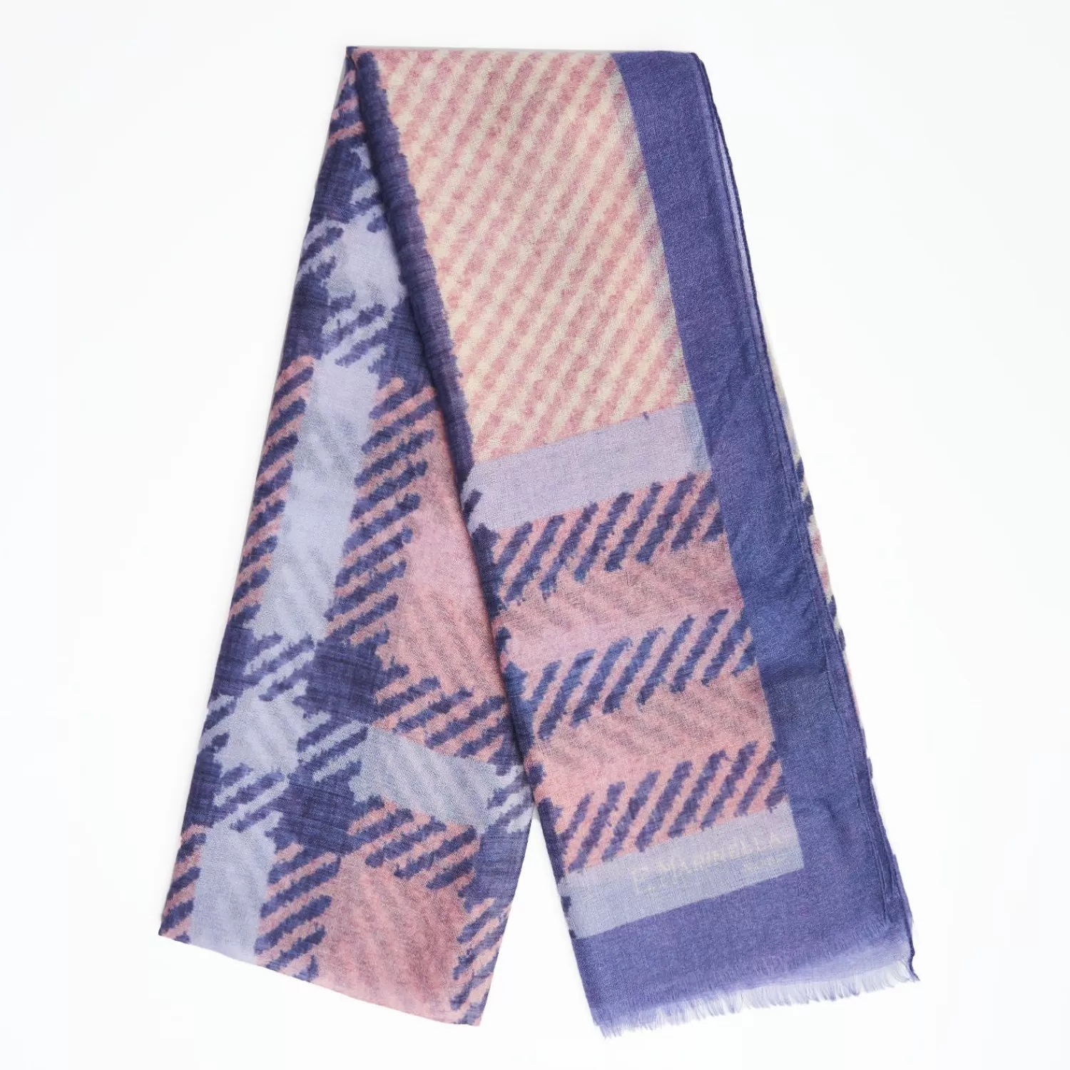 Violet Cashmere And Silk Stole - Tartan Pattern>E.Marinella New