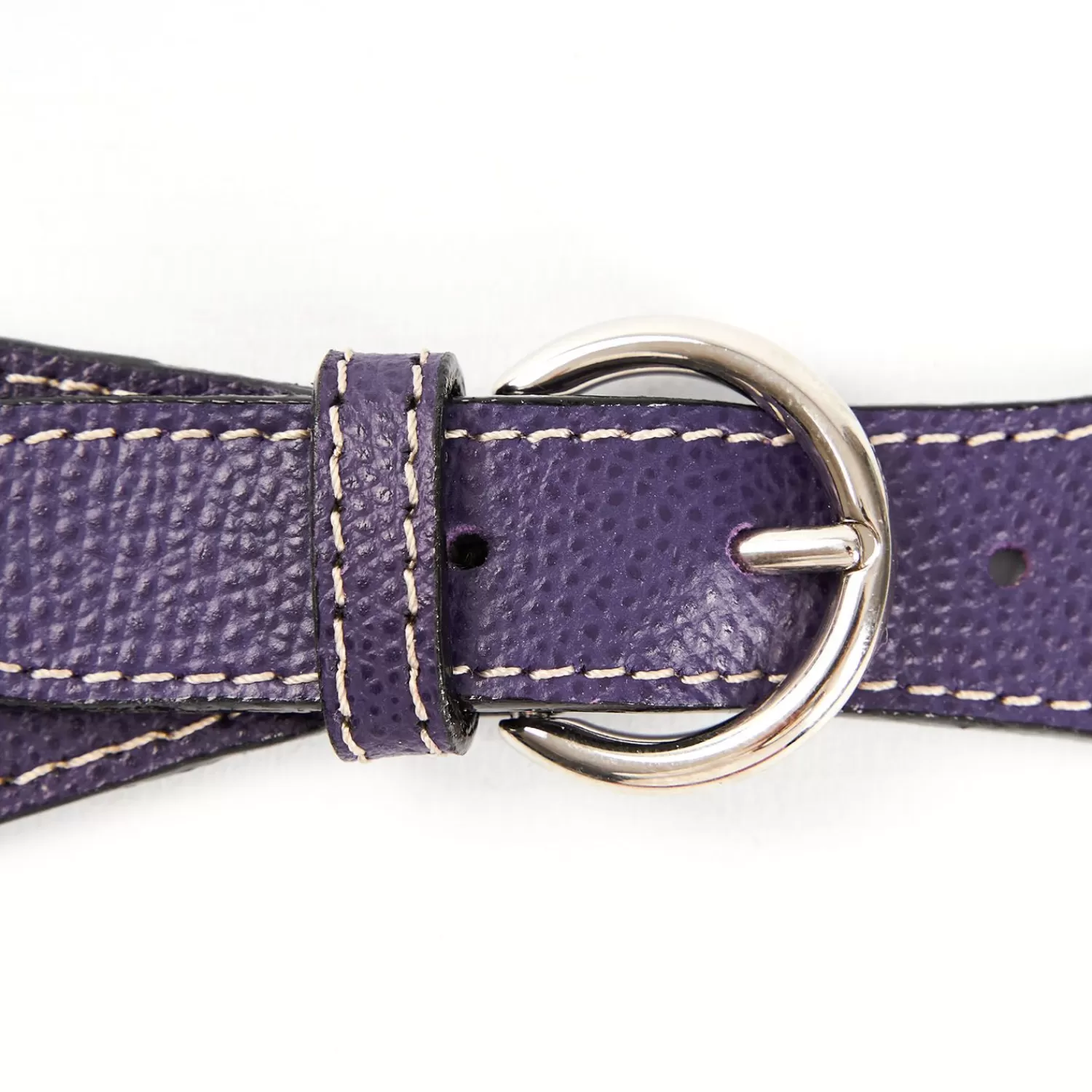 Violet Leather Scarf-Buckle>E.Marinella Best