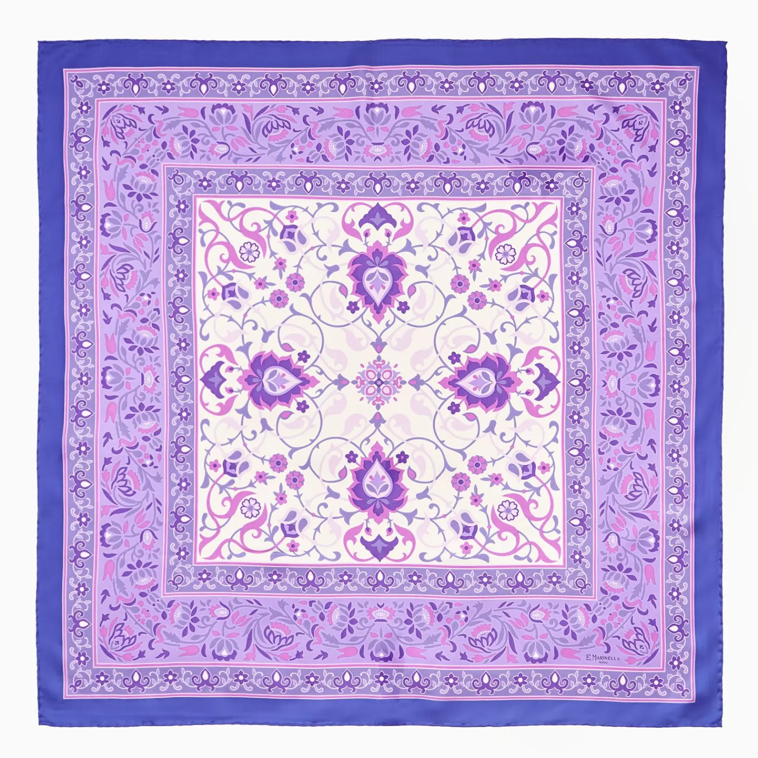 Violet Silk Scarf 90 - Damask Pattern>E.Marinella Cheap