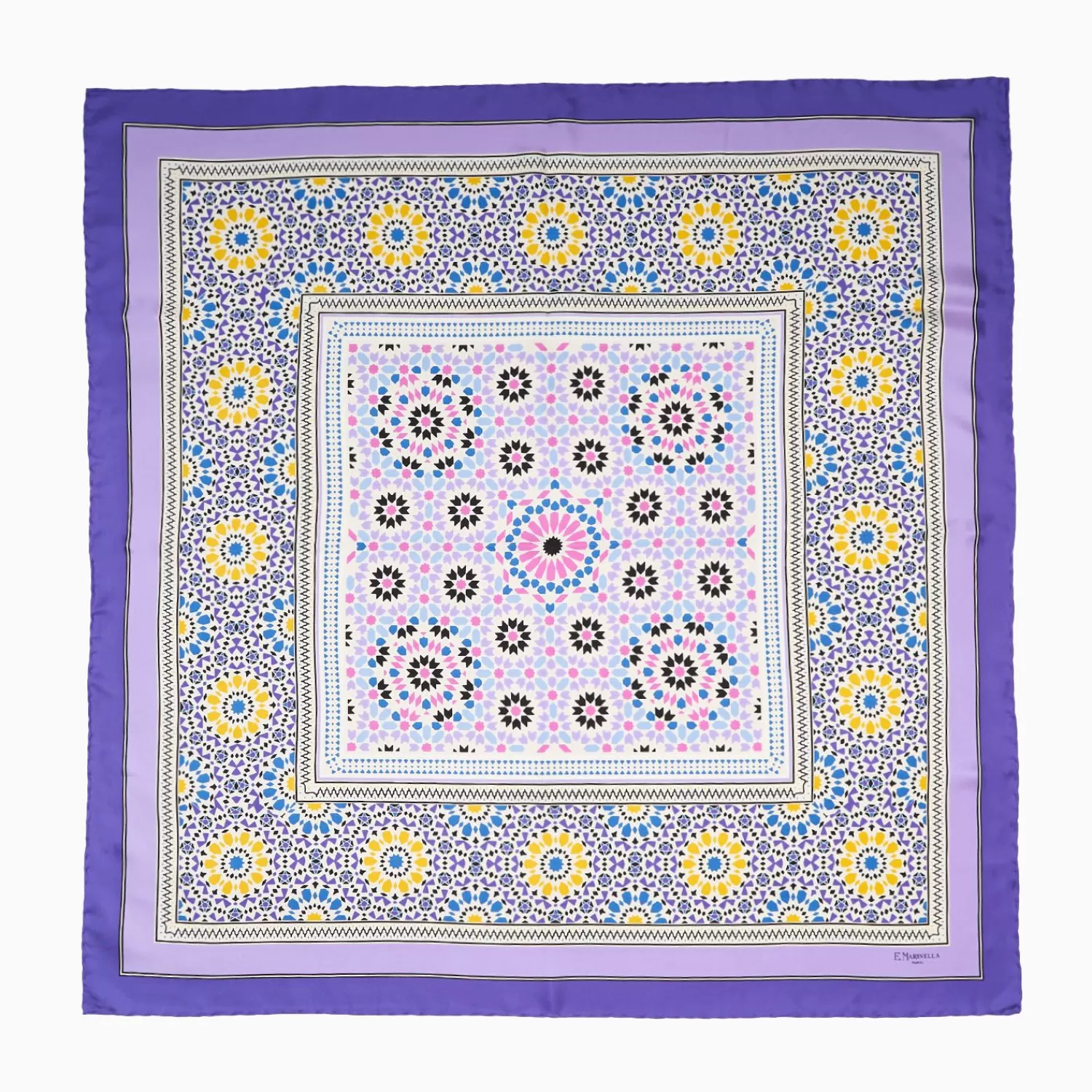 Violet Silk Scarf 90 - Mosaic>E.Marinella Sale