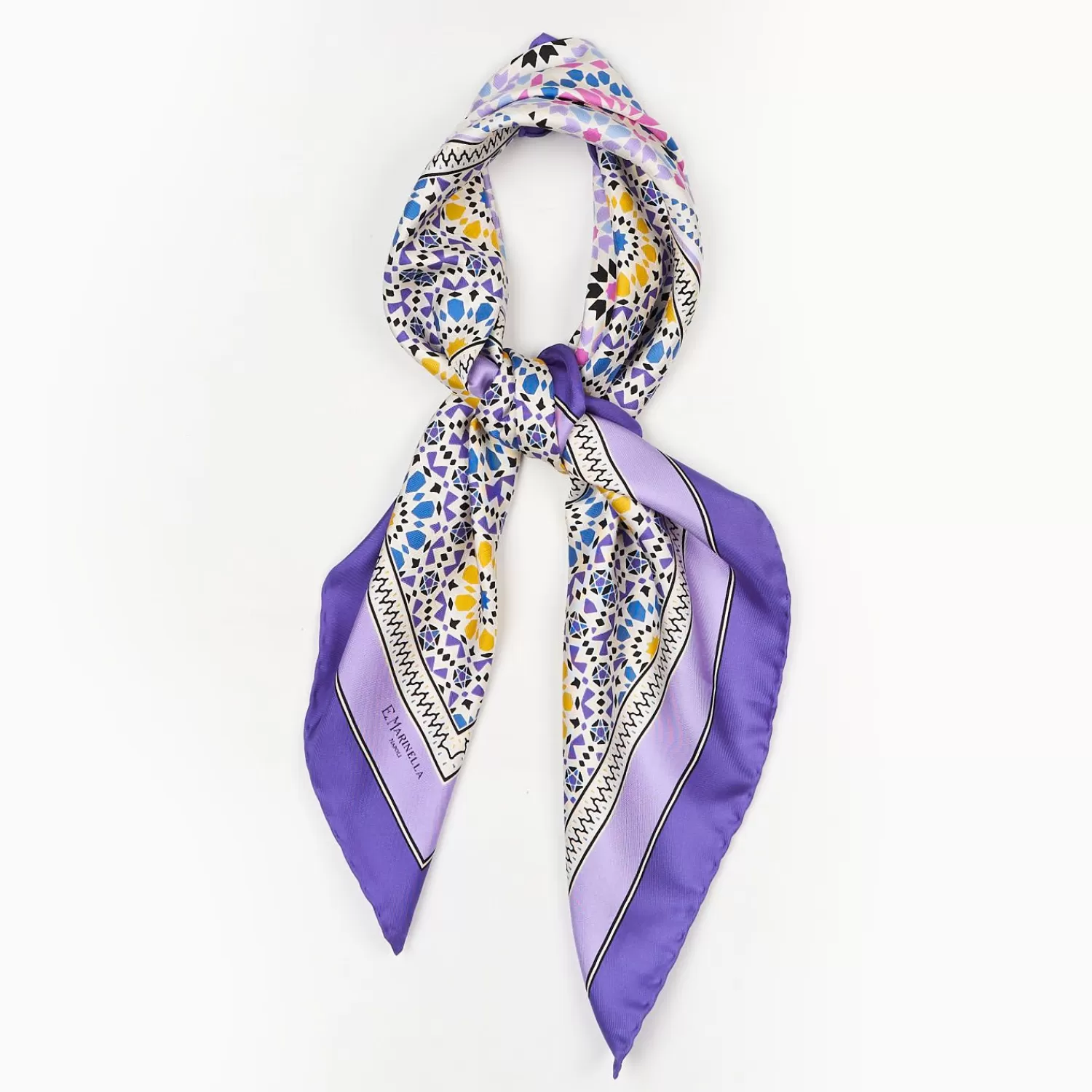 Violet Silk Scarf 90 - Mosaic>E.Marinella Sale