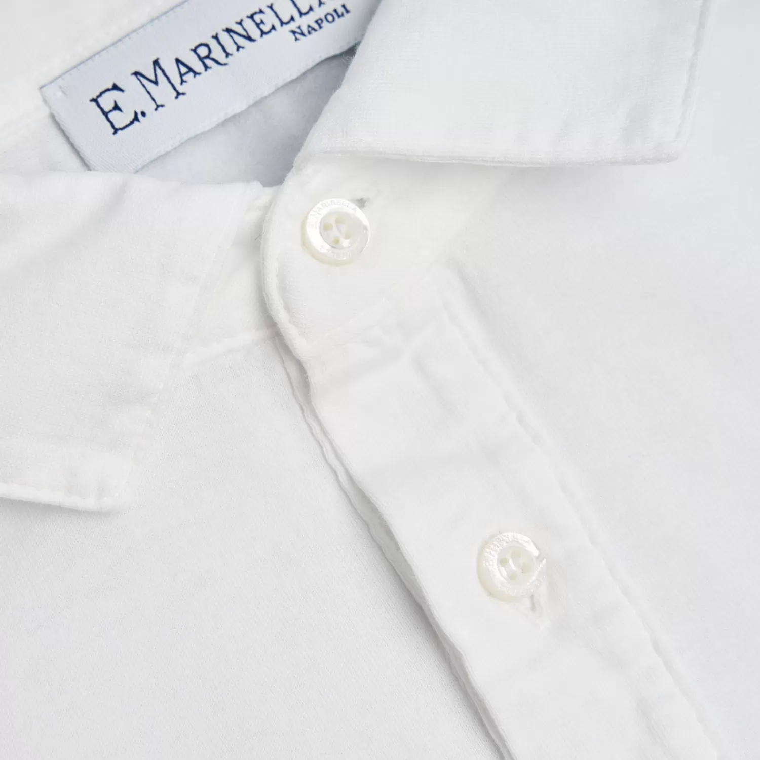 White Jersey Short Sleeve Polo Shirt>E.Marinella Online