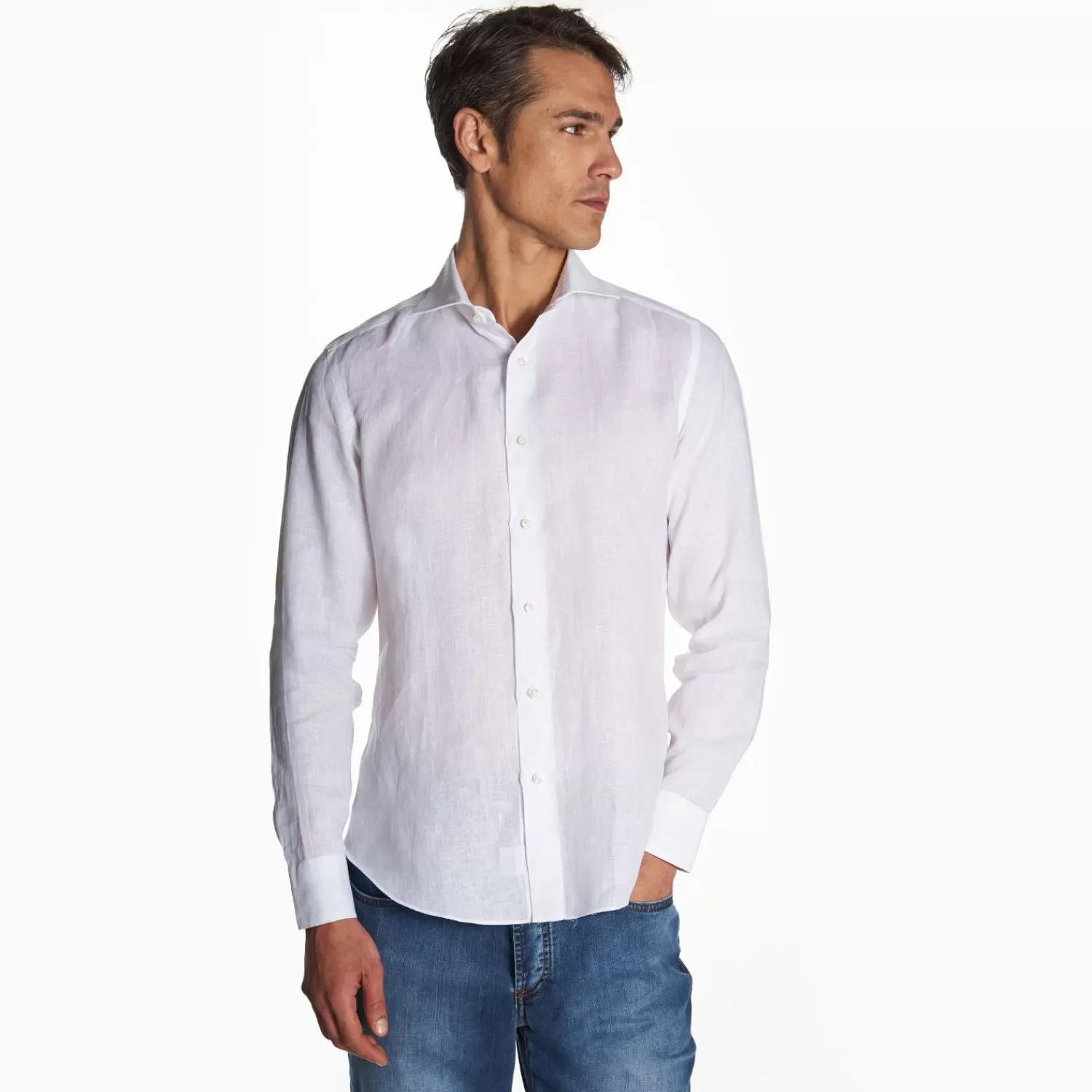 White Linen Shirt>E.Marinella Online