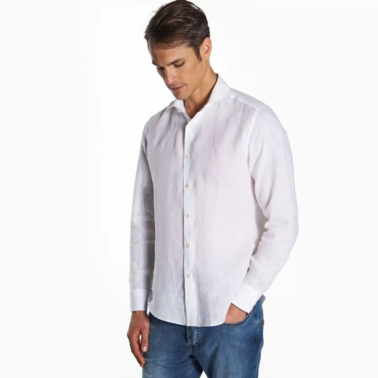 White Linen Shirt>E.Marinella Online