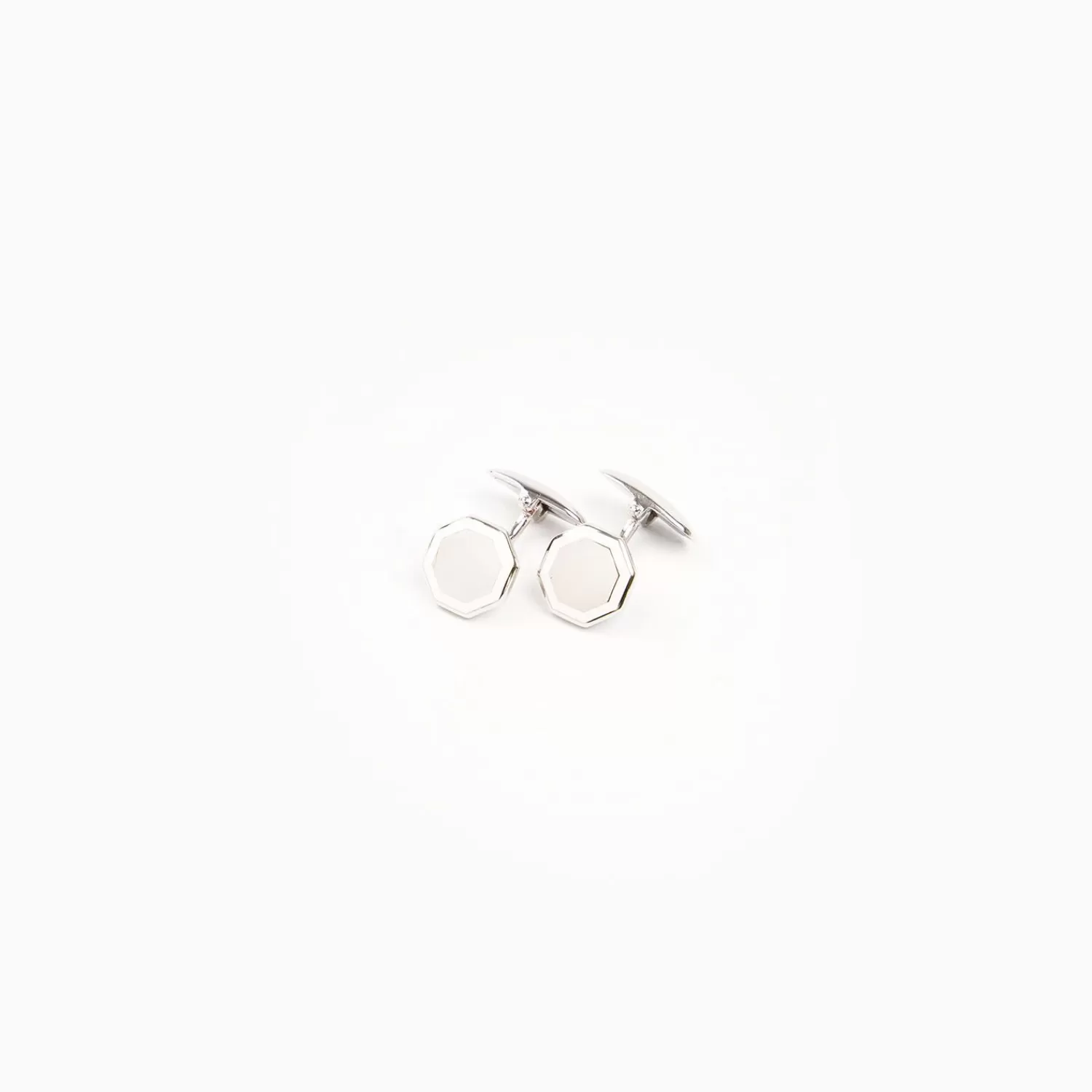 White Octagonal Cufflinks In Silver>E.Marinella Cheap