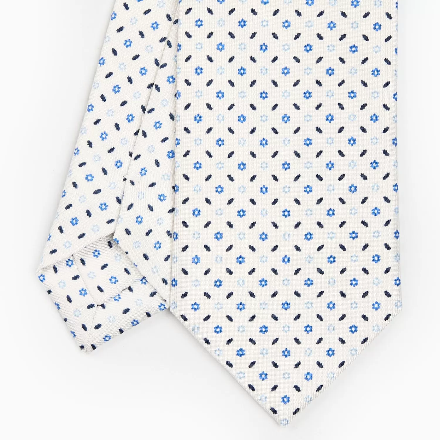 White Sartorial 7 Cm Silk Tie - Small Flower Pattern>E.Marinella Fashion