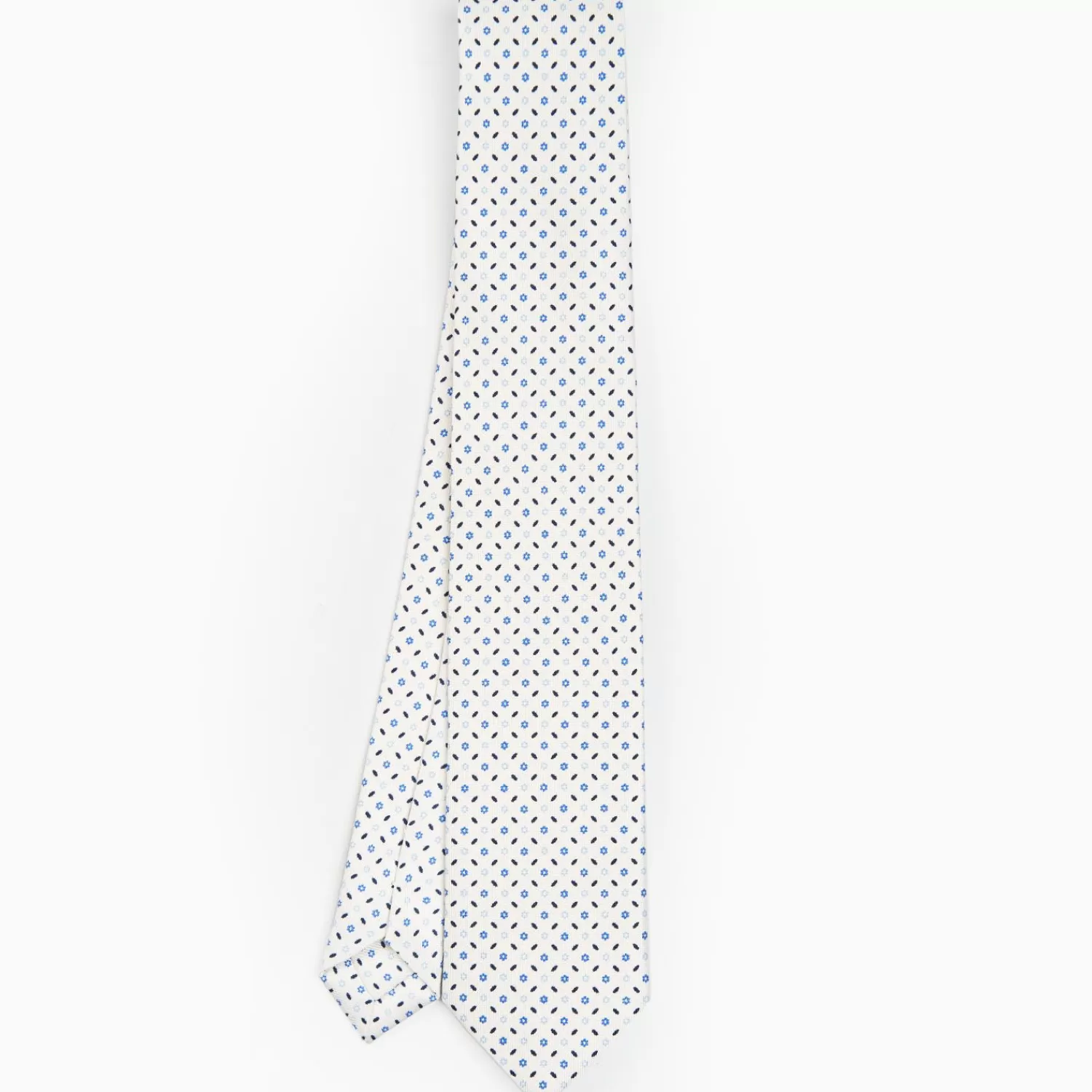 White Sartorial 7 Cm Silk Tie - Small Flower Pattern>E.Marinella Fashion