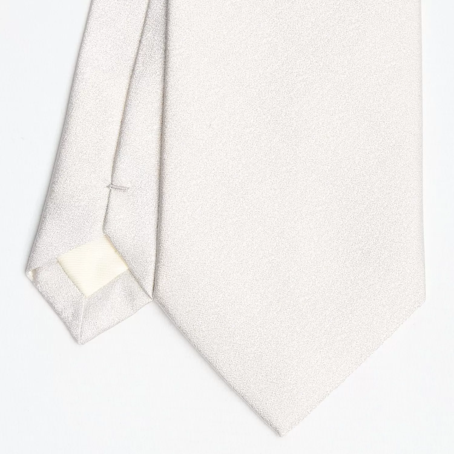 White Sartorial Jacquard Silk Tie - Solid Colours>E.Marinella Cheap