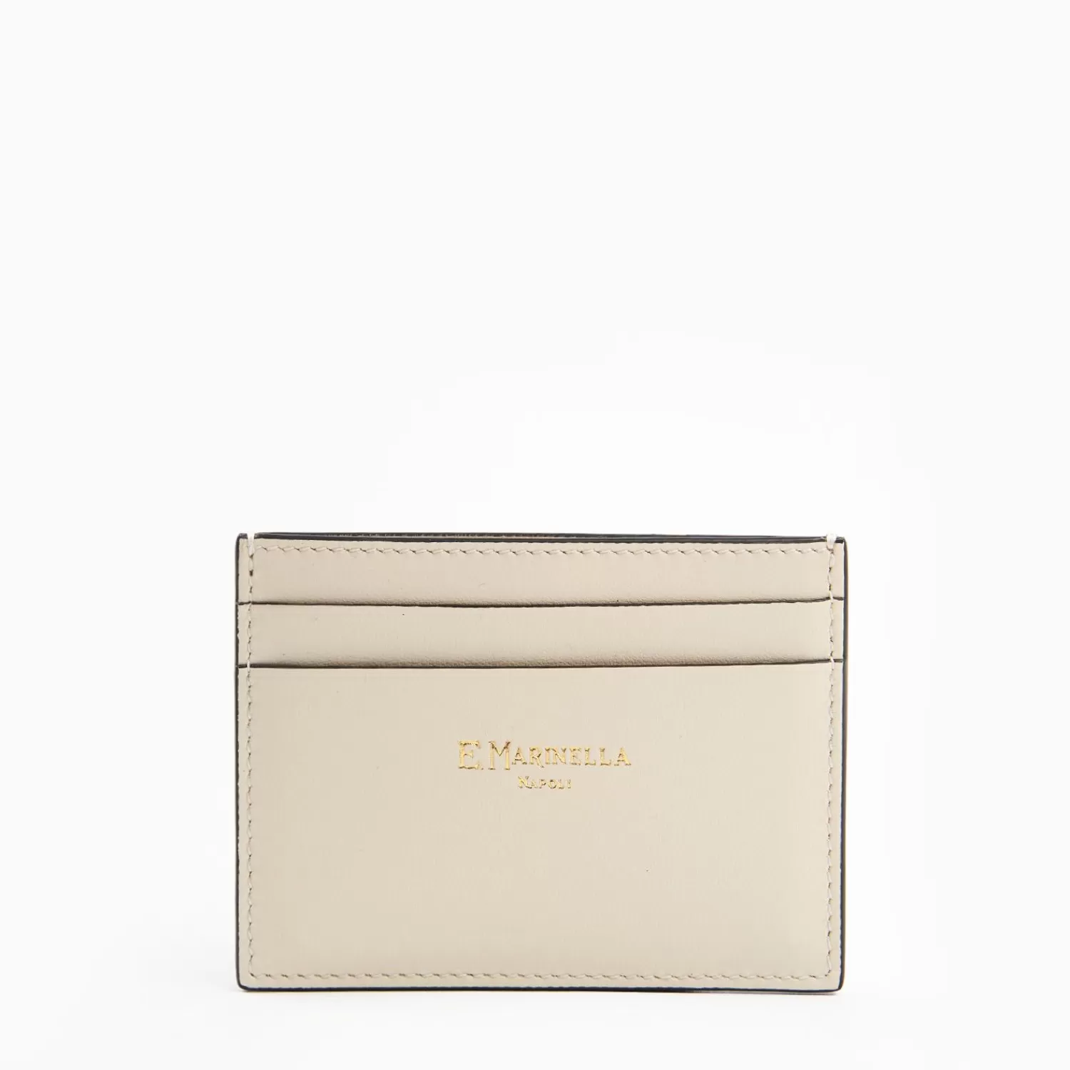 White Small Credit Card Holder In Soft Leather>E.Marinella Store