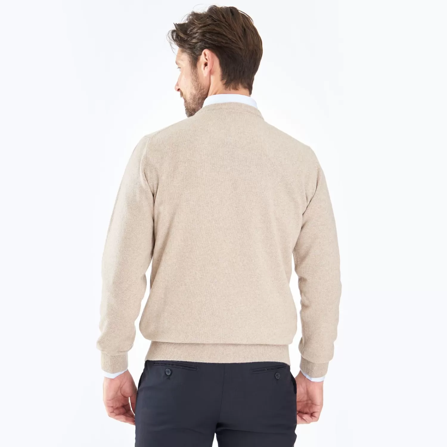 Wool And Cashmere Crewneck Sweater - Beige>E.Marinella Online