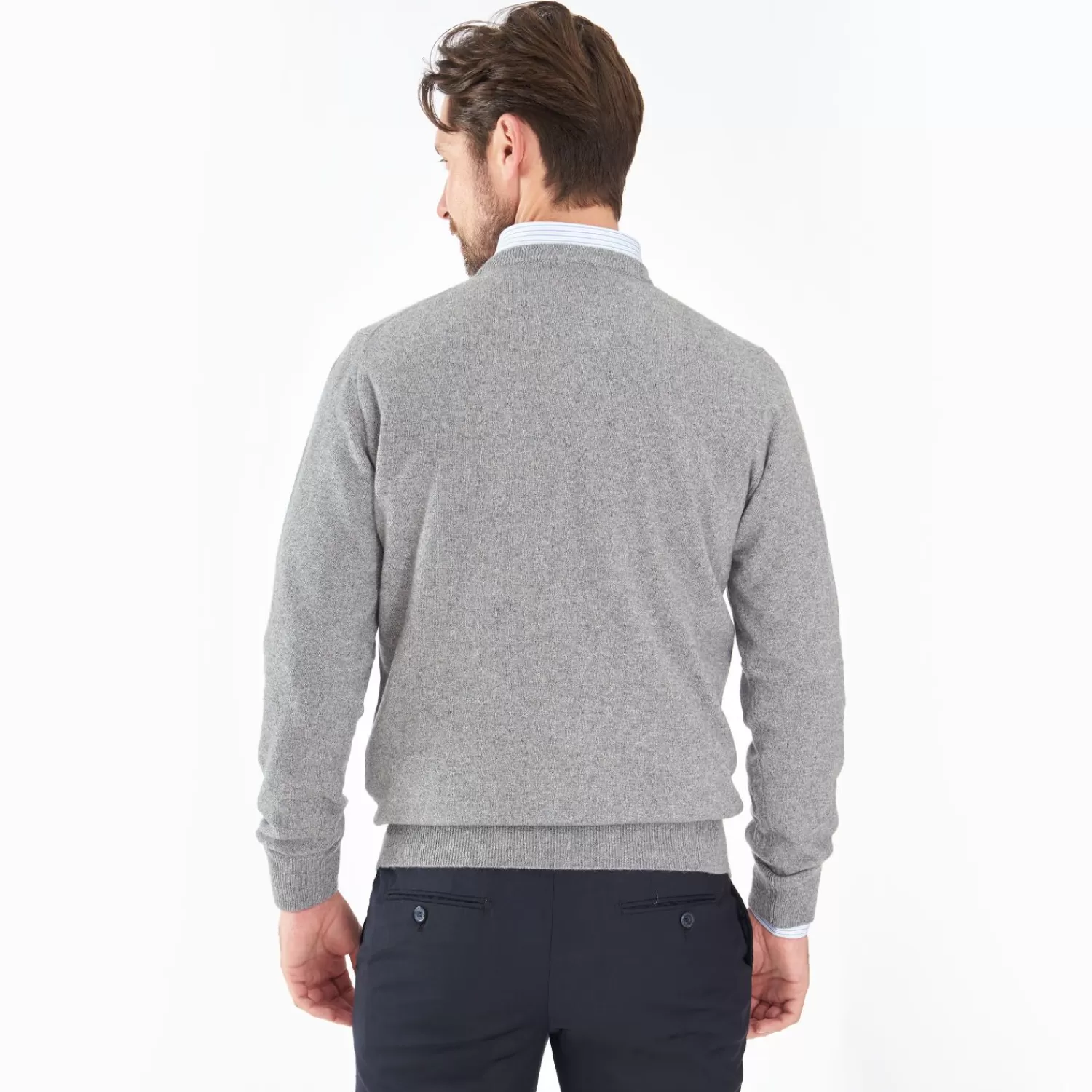 Wool And Cashmere Crewneck Sweater - Gray>E.Marinella Cheap