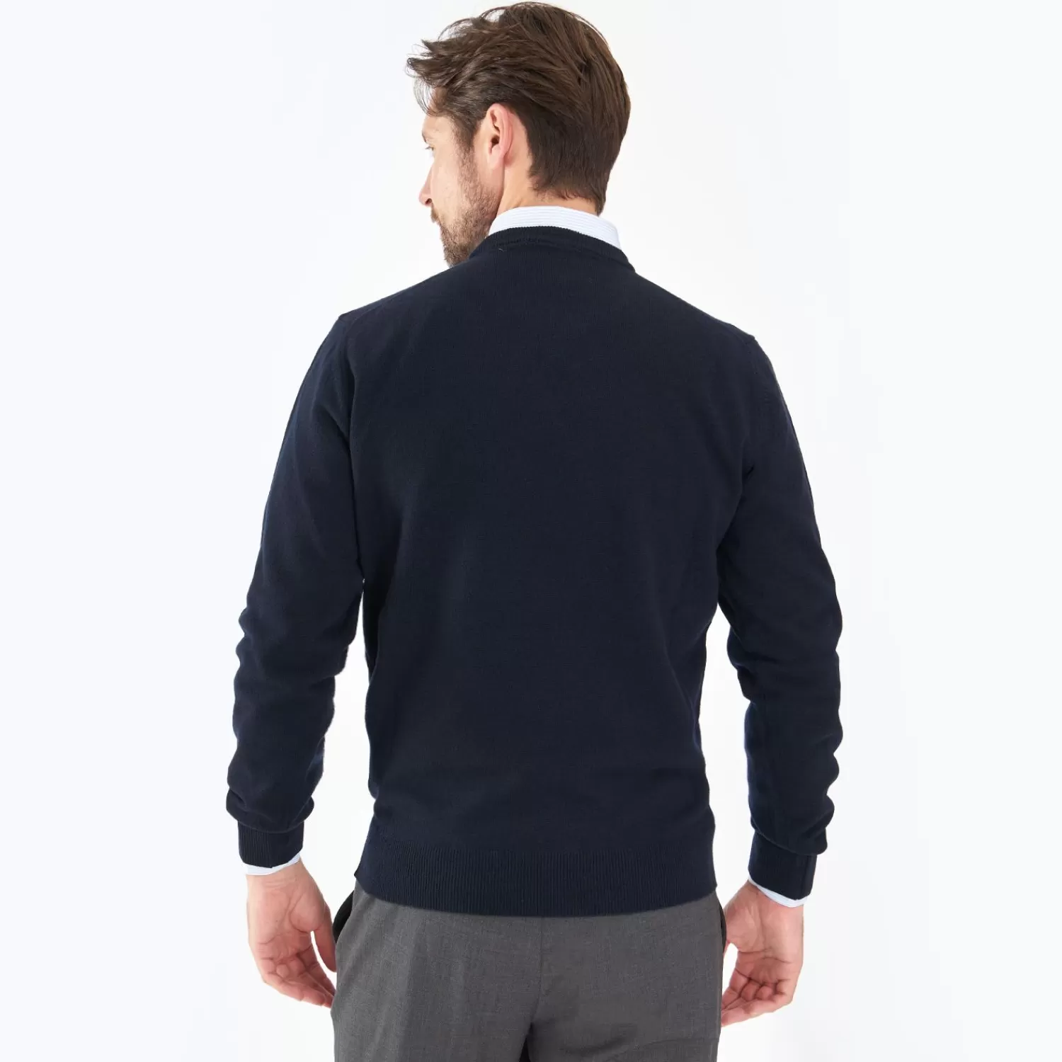 Wool And Cashmere Crewneck Sweater - Night Blue>E.Marinella Fashion