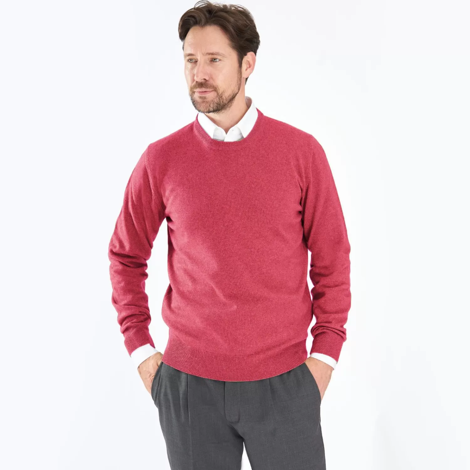 Wool And Cashmere Crewneck Sweater - Red>E.Marinella Fashion