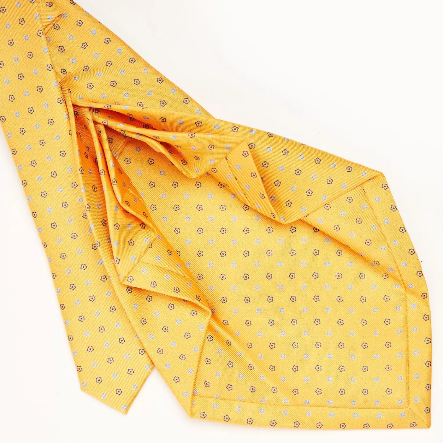 Yellow 9 Fold Sartorial Silk Tie Small Flower Pattern>E.Marinella Flash Sale