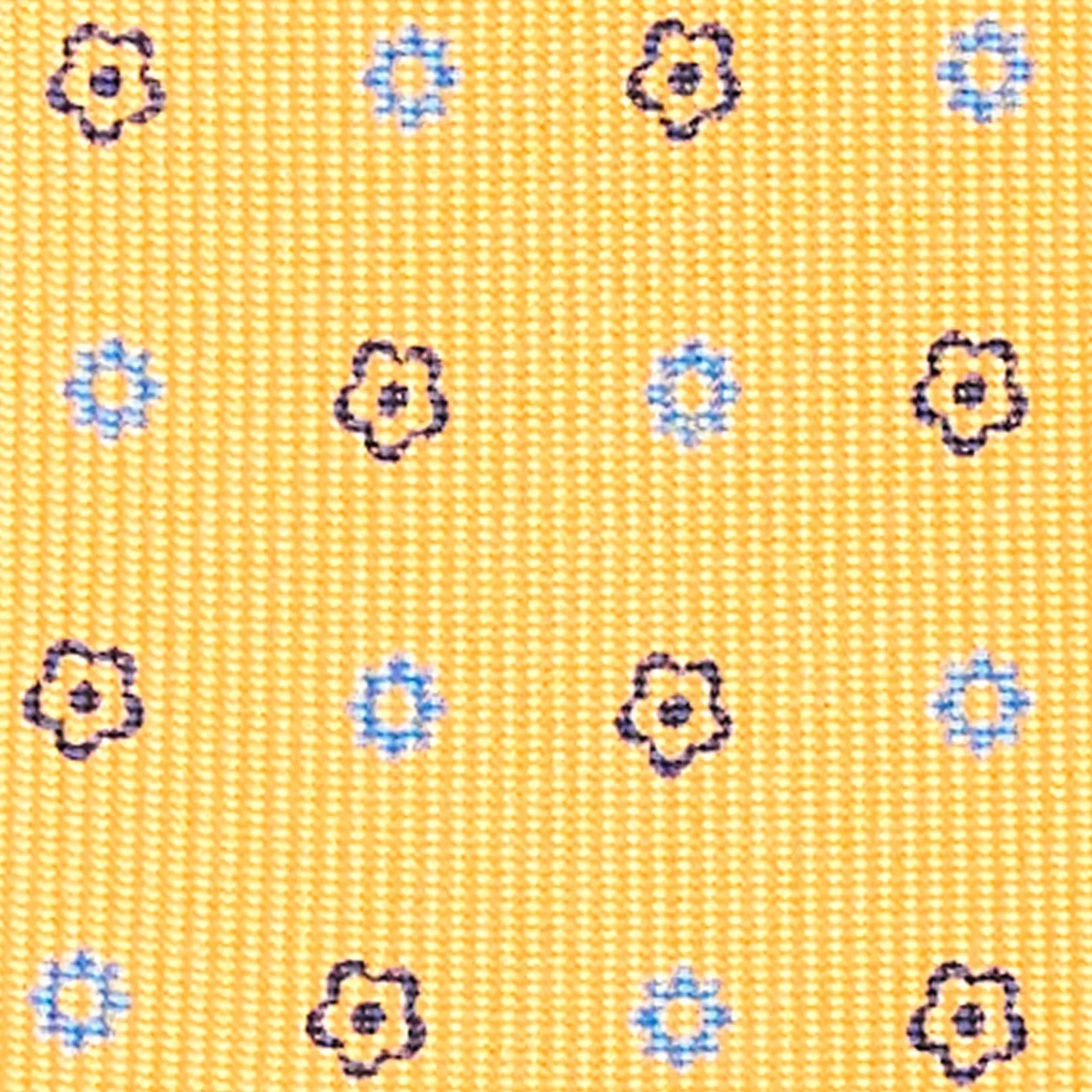 Yellow 9 Fold Sartorial Silk Tie Small Flower Pattern>E.Marinella Flash Sale