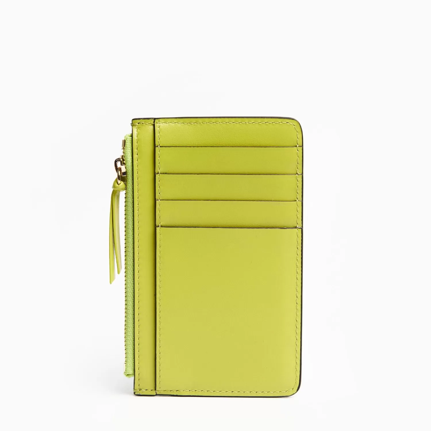 Yellow Leather Zip Credit Card Holder>E.Marinella Online