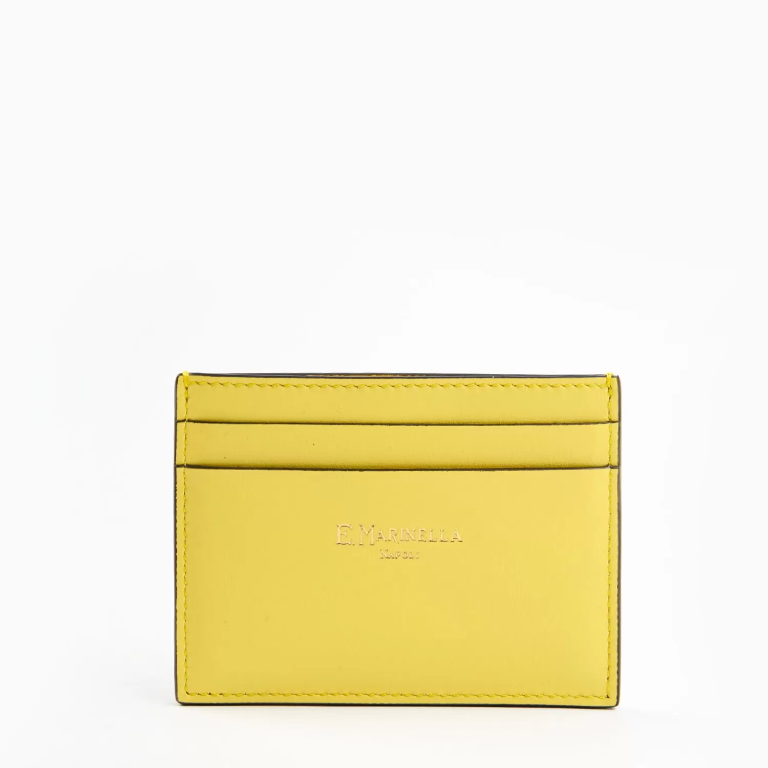 Yellow Small Credit Card Holder In Soft Leather>E.Marinella Cheap