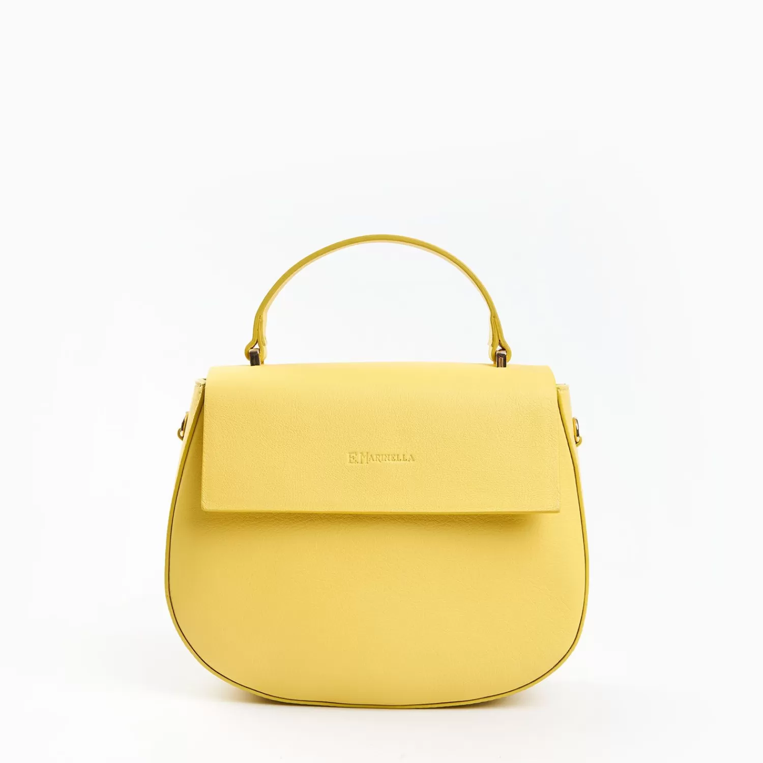 Yellow Smooth Leather Cleo Bag>E.Marinella New